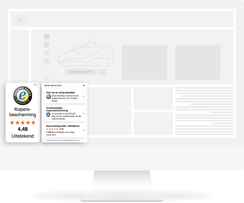 Trusted Shops Trustcard op een desktop PC