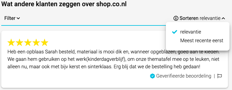 reviews-relevantie