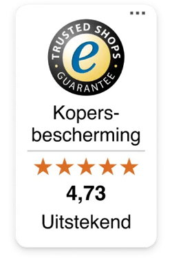 Trusted Shops Trustbadge van Garten & Freizeit, juli 2024. Keurmerk met kopersbescherming, vijf sterren en gemiddelde beoordeling 4,73 met label ‘Uitstekend’, gebruikt als betrouwbaarheidsbewijs op de webshop.