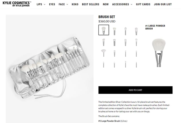 Kylie Cosmetics webshop
