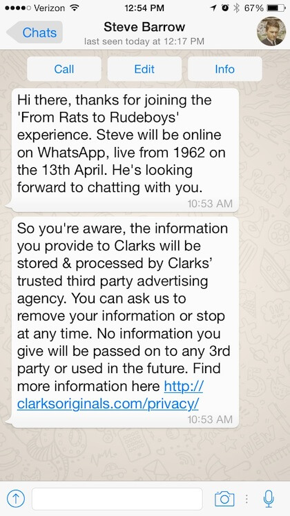 Clarks-Whatsapp