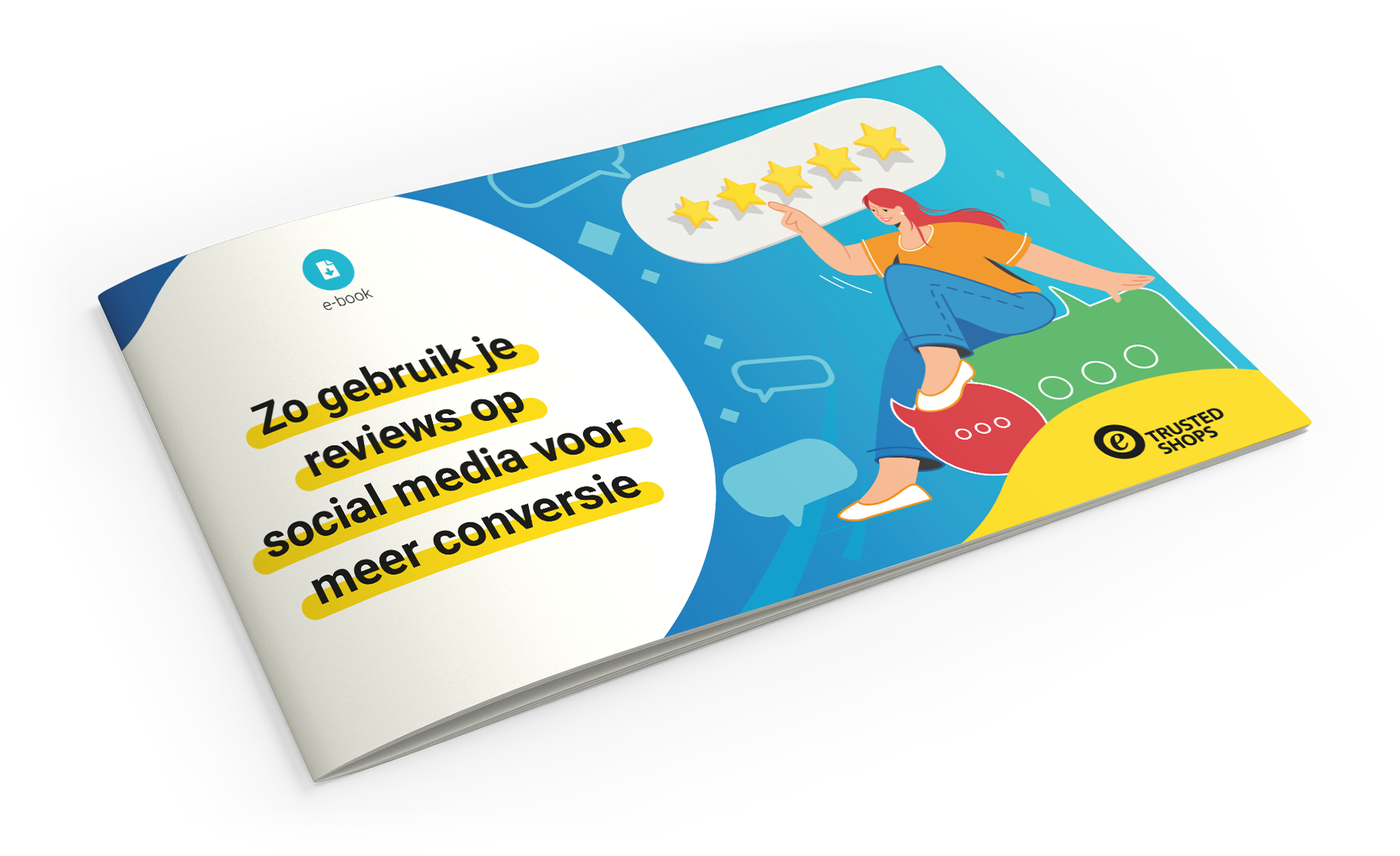 Voorbeeld e-book 'Zo gebruik je reviews op social media voor meer conversie'
