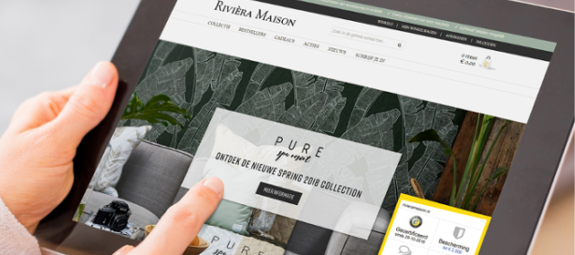 Riviera Maison Webshop op tablet