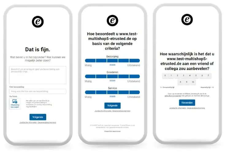Afbeelding van de NPS-enquête van Trusted Shops