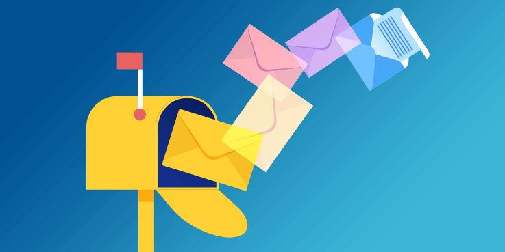 Een brievenbus met post erin. Promeer promotie per post
