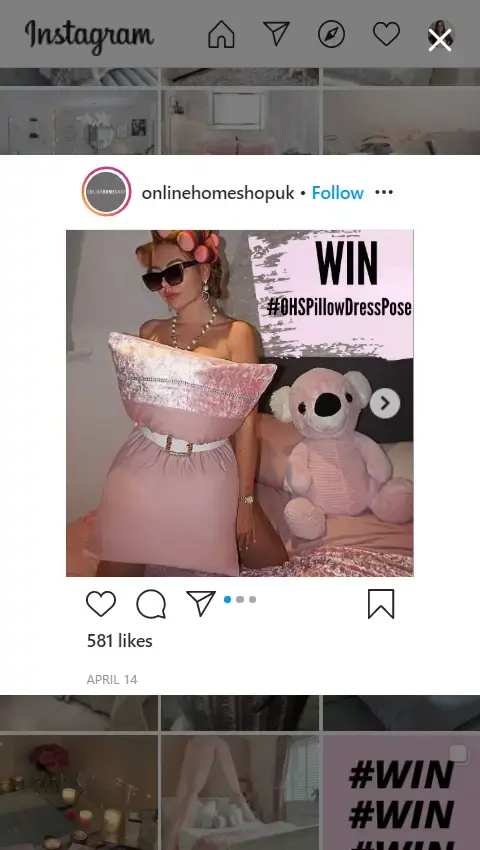 onlinehomeshopuk deed de Pillow Challenge op Instagram