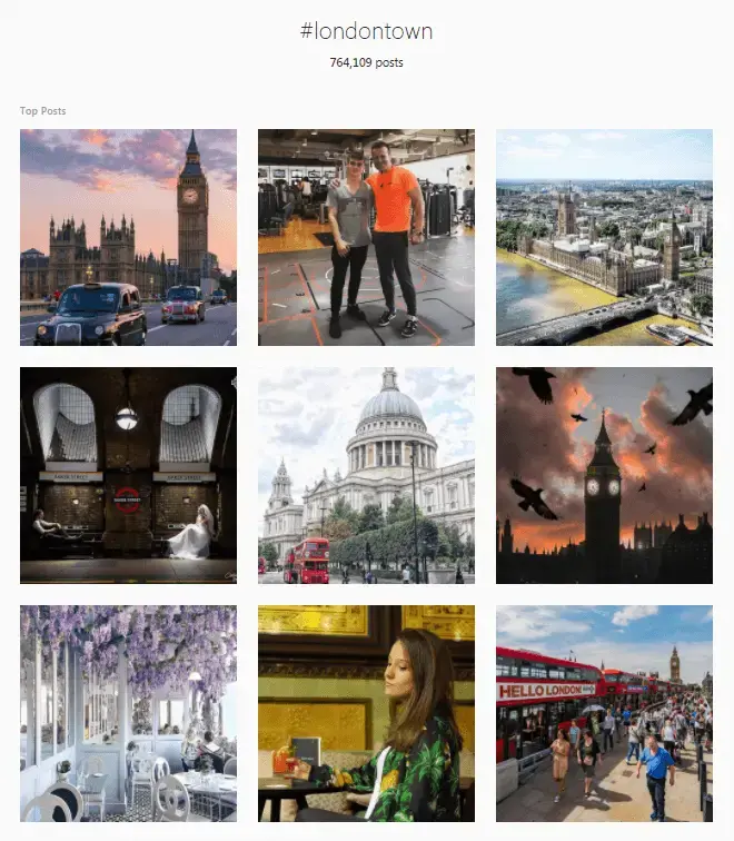 Instagram hashtag londontown