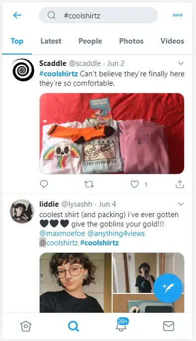 Twitter (X) hashtag coolshirtz
