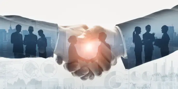 Relationship marketing, handen schudden met de klant