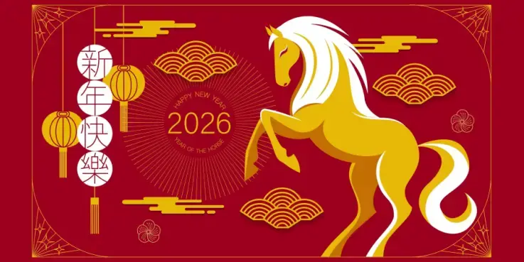 Afbeelding van een paard voor het Chinese Nieuwjaar 2026