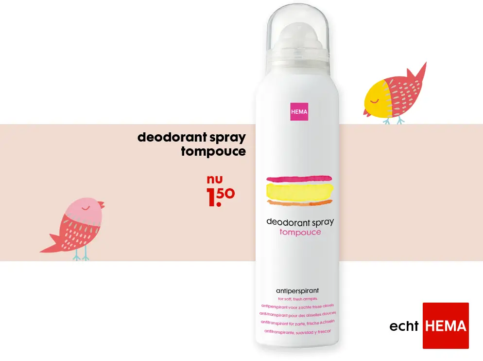 Hema maakt een grap: deodorant spray met tompouce-geur