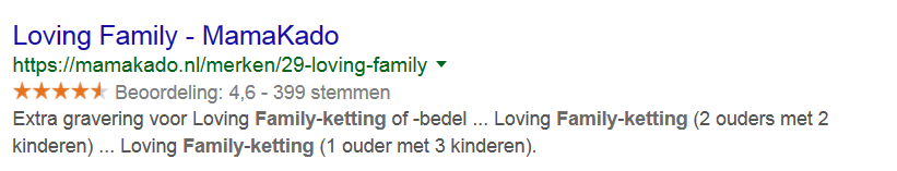 Loving Family - Mamakado organische google resultaten